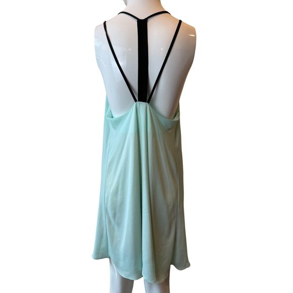 Audrey Womens Halter Mini Dress DH9721 Strappy Back Summer Sleeveless Sky Blue M - Picture 2 of 6